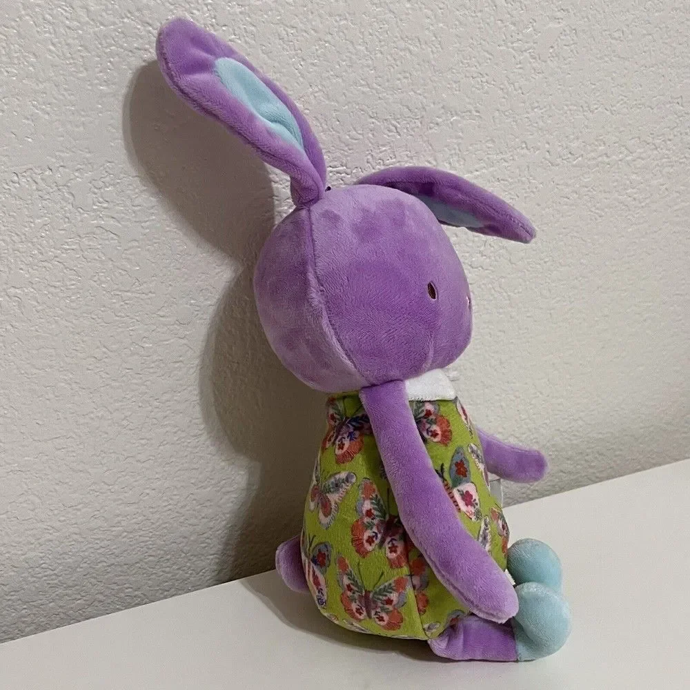 Bunnies By The Bay Bunny Rabbit Purple Green Plush Stuffed Animal Butterflies